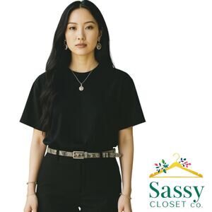 Reversible Snakeskin & Black Belt Silver Buckle 41” Adjustable Chic Accessory